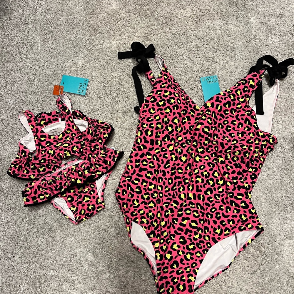 Posh Peanut Matching Mom + Me set, 18-24 mon, Women’s XL suit and OS Coverup